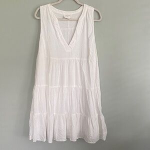 Tuckernuck Pomander Place Women’s  White Textured Tiered Dress Size XXL